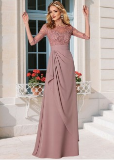 Sheath Illusion Sleeve Mother Dress