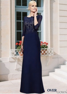 Sheath Illusion Sleeve Mother Dress