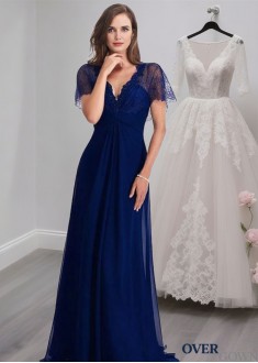 V-Neck A-Line Chiffon Mother of the Bride Dress – Full Length Elegance V-Neck A-Line Chiffon Mother of the Bride Dress – Full Length Elegance