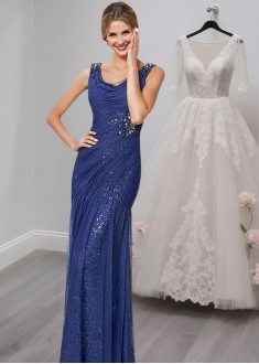 Long Scoop Neck Sequin Mother of the Bride Evening Dresses Long Scoop Neck Sequin Mother of the Bride Evening Dresses