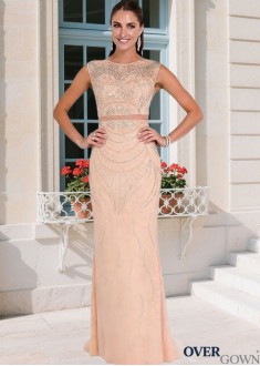 Full Length Sheath Mother of the Bride Gown Jewel Neck