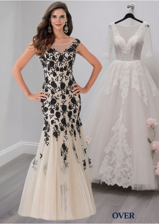 Tulle Bride Mother Dresses with Applique, Formal Evening Gowns Tulle Bride Mother Dresses with Applique, Formal Evening Gowns