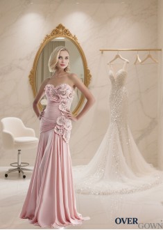 Pink Strapless A-Line Chiffon Mother of the Bride Dress – Prom Gown