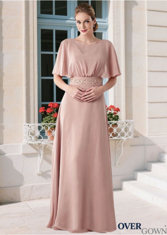 Pink Chiffon A-Line Mother of the Bride Dress Pink Chiffon A-Line Mother of the Bride Dress