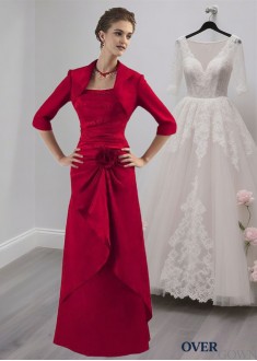 Strapless Taffeta Mother of the Bride Dress with Matching Jacket – Formal Gown
