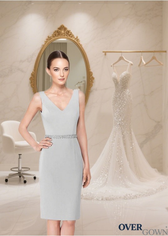 Best Sleeveless Knee-Length Satin Formal Dress V Neck For Party Best Sleeveless Knee-Length Satin Formal Dress V Neck For Party