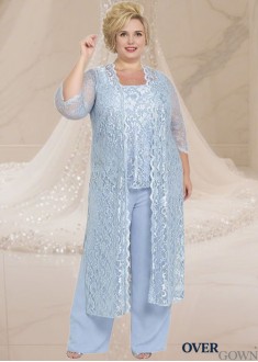 Elegant Three-Pieces Mother of the Bride Outfits – Lace Formal Outfit with Jacket