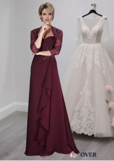 Sweetheart Neck Chiffon A-Line Mother of the Bride Dress with Matching Jacket