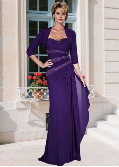 Sweetheart Sheath Mother Of The Bride Dress Purple