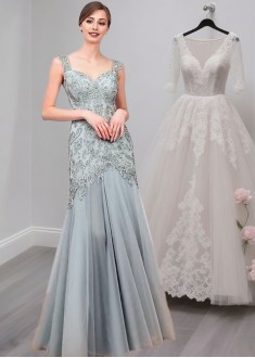 Tulle Evening Gowns For Mother of the Bride  – Elegant Sheath Gown