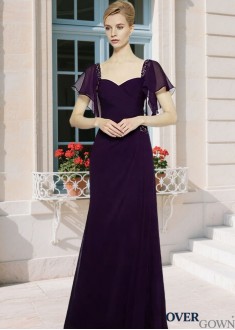 Full Length Sheath Sweetheart MOB Dress Chiffon