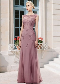 Tulle Bateau Sheath Mother of the Bride Dress