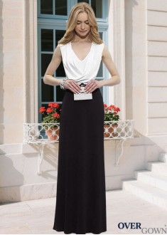 Cowl Neck Tank Sleeve Chiffon Sheath Full Length Mother Dress