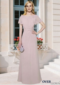 Cap Sleeve Sheath Full Length Mother Dress