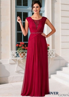 Scoop Neck Chiffon Mother Of The Bride Dress