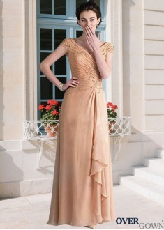 A-line Cap Sleeve Mother Dress