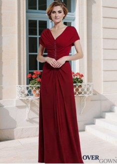 Full Length Red Tone Mother of the Bride Gown in Chiffon