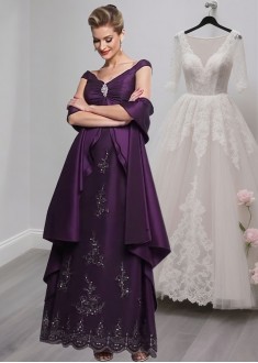 Chiffon V-Neck Mother of the Bride Outfits – Floor Length A-Line Elegant Gown