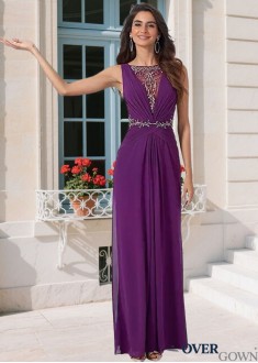 A-Line Tank Jewel Neck Mother Dress