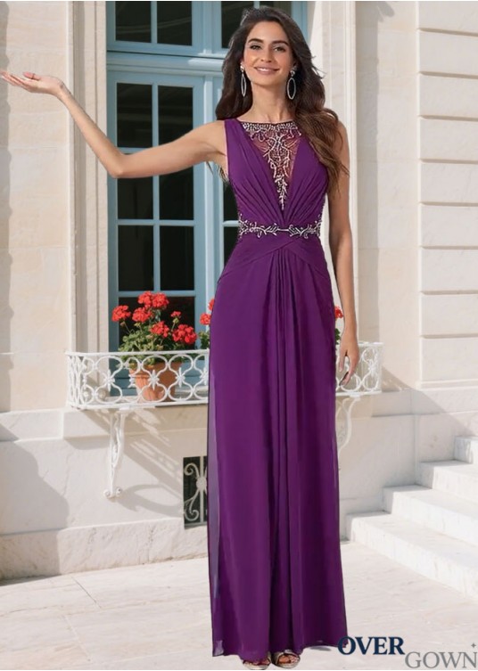 A-Line Tank Jewel Neck Mother Dress A-Line Tank Jewel Neck Mother Dress