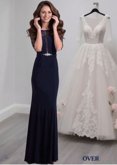 Lace Short Sleeve Mother of the Bride Dress – Sheath Eveing Gowns Online Lace Short Sleeve Mother of the Bride Dress – Sheath Eveing Gowns Online