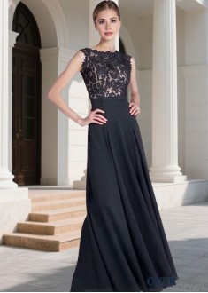 Lace Chiffon A-Line Bridesmaid Dress – Full Length Wedding Party Gown