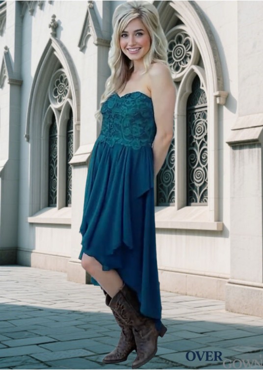 Short Chiffon Hi-Lo Bridesmaid Dresses | Sleeveless A-Line Gown Short Chiffon Hi-Lo Bridesmaid Dresses | Sleeveless A-Line Gown