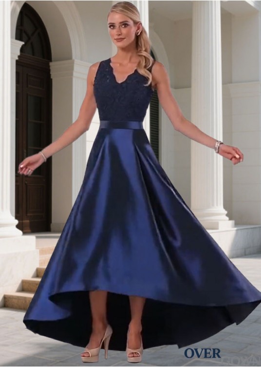 Lace & Taffeta V Neck Hi-Lo Bridesmaid Dresses for Party and Wedding Lace & Taffeta V Neck Hi-Lo Bridesmaid Dresses for Party and Wedding