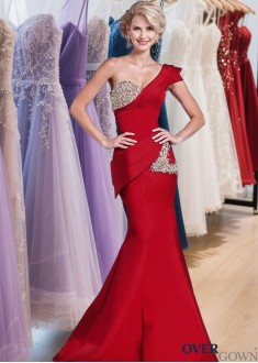 One Shoulder Mermaid Evening Dress – Floor Length Fishtail Formal Gown One Shoulder Mermaid Evening Dress – Floor Length Fishtail Formal Gown