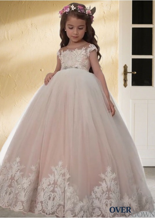 Floor Length Tulle Flower Girl Dress – Classic Ball Gown for Weddings Floor Length Tulle Flower Girl Dress – Classic Ball Gown for Weddings
