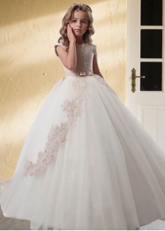 Tulle and Satin Floor-Length Ball Gown & Flower Girl Dresses