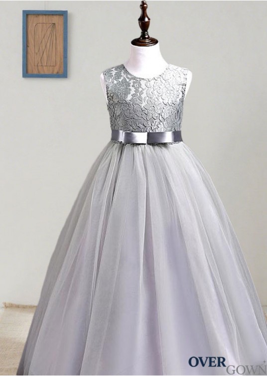 Tulle A Line Floor-Length Flower Girl Dress – Elegant Wedding Gown Tulle A Line Floor-Length Flower Girl Dress – Elegant Wedding Gown