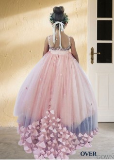 Pink Tulle Flower Girl Dresses – Elegant Floor Length Gowns