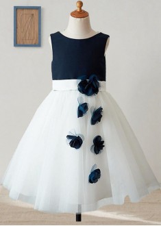 Tulle & Satin Flower Girl Dress – Knee-Length A-Line Princess Style