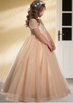 Tulle & Net Flower Girl Ball Gown – Elegant Wedding Occasion Dresses