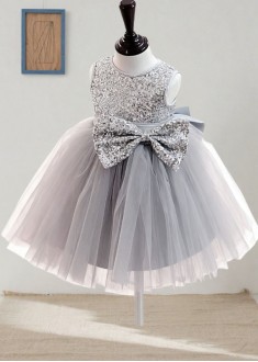 Sequin Lace Ball Gown Flower Girl Dress – Sparkly Princess Party Dress
