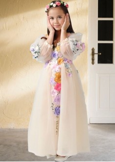 Satin & Organza A Line Flower Girl Dress – Child Dress for Wedding