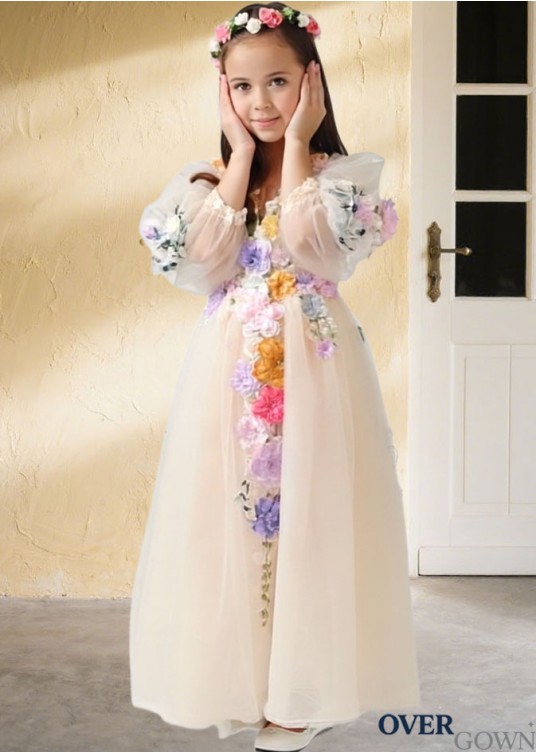 Satin & Organza A Line Flower Girl Dress – Child Dress for Wedding Satin & Organza A Line Flower Girl Dress – Child Dress for Wedding
