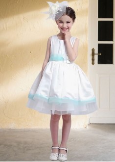 Satin Ball Gown Knee-Length Flower Girl Dresses Online