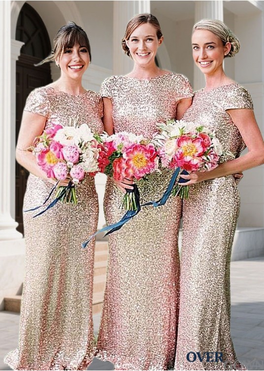 Sequined Bridesmaid Dresses Sleeveless Full Length Sheath Gown Sequined Bridesmaid Dresses Sleeveless Full Length Sheath Gown