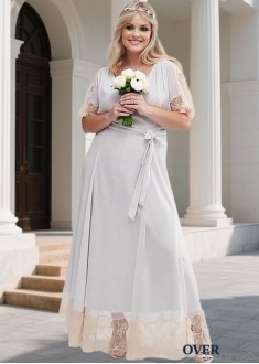 V Neck Sleeveless Chiffon Bridesmaid Dresses for Wedding with Sleeves