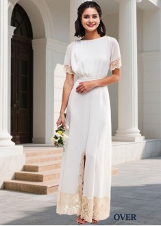 Elegant Chiffon Scoop Neck Bridesmaid Dresses with Appliques