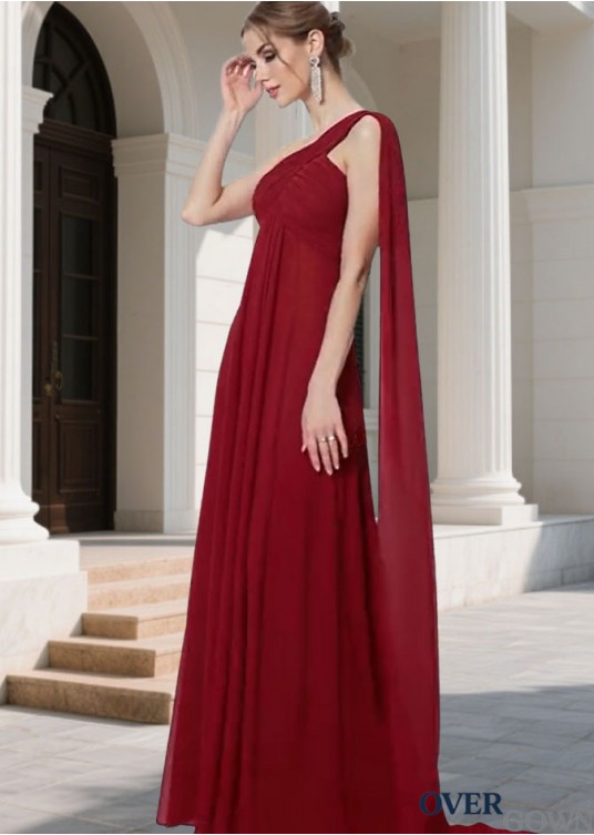 Elegant One Shoulder Empire Waist Chiffon Bridesmaid Dress for Wedding Party Elegant One Shoulder Empire Waist Chiffon Bridesmaid Dress for Wedding Party