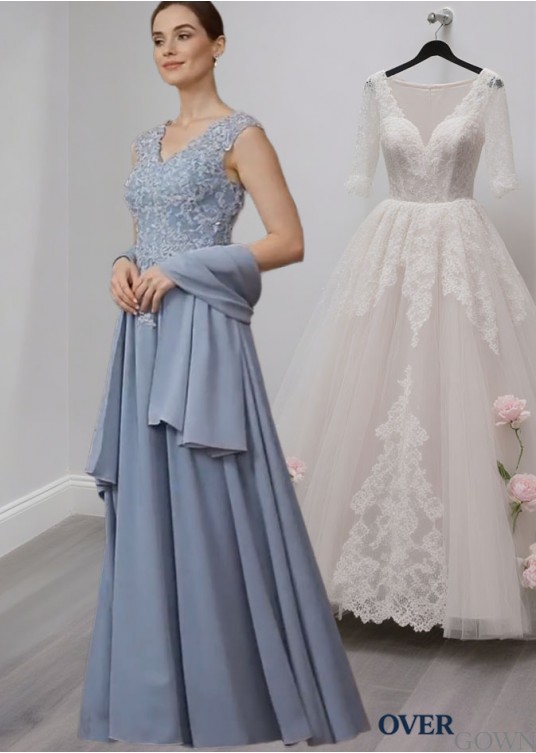 Sleeveless V-Neck Mother of the Bride Dresses with Appliques Sleeveless V-Neck Mother of the Bride Dresses with Appliques